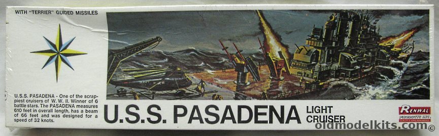 Renwal 1/500 USS Pasadena CL65 Light Cruiser, 612 plastic model kit